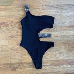 NWOT Gold & Black One Piece Swimsuit